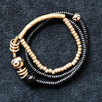 Agate Stone ( Black )- Layered Double & Single Wrap Bracelets