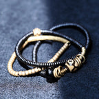 Agate Stone ( Black )- Layered Double & Single Wrap Bracelets