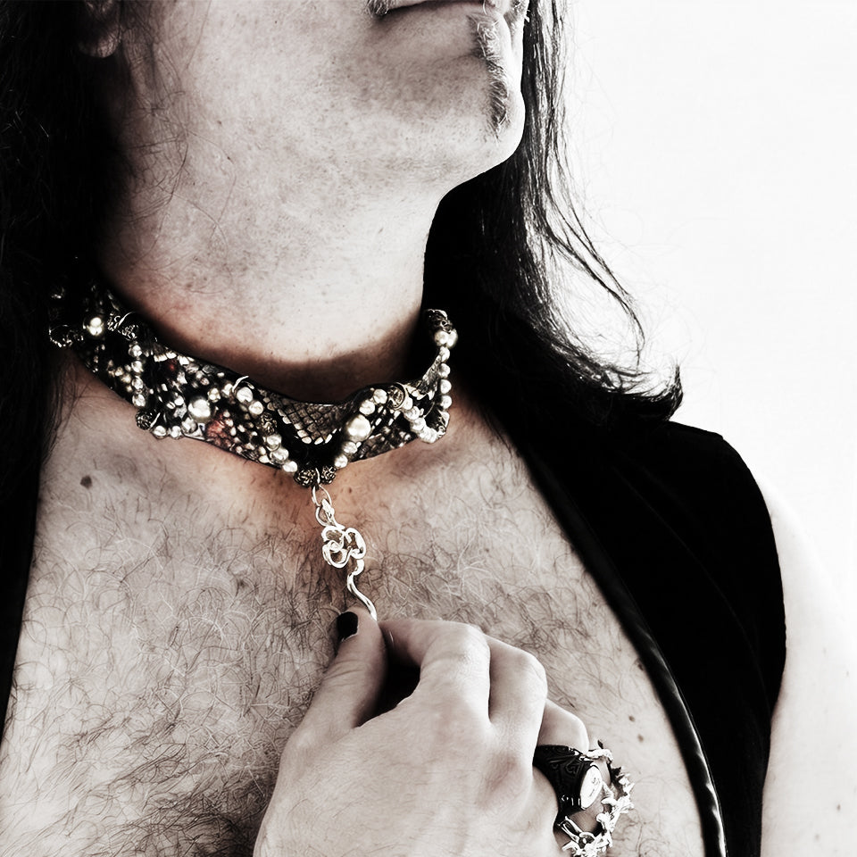 Wide Pearl Wave - Choker