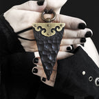Brass-Clad Ebony Wood Triangle - Pendant