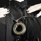Ω-Shaped Ebony Wood with Brass Line - Pendant