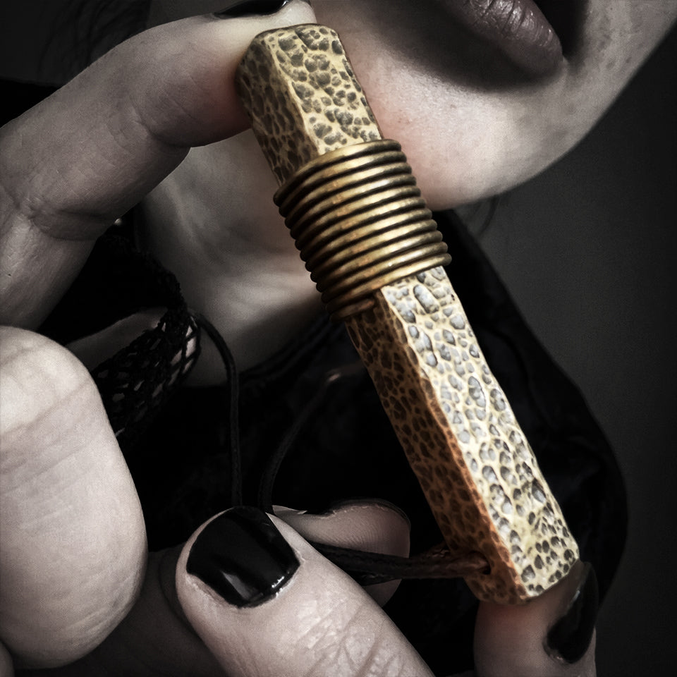 Wrapped Brass Bar - Pendant