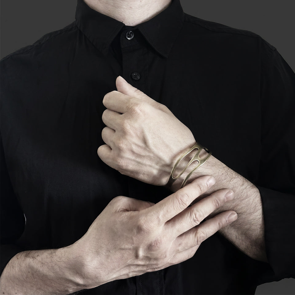 Horizontal Brass Wave - Bracelet横向水纹