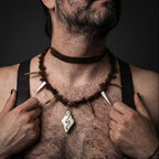 Thorned Diamond Form Pendant - Choker Necklace