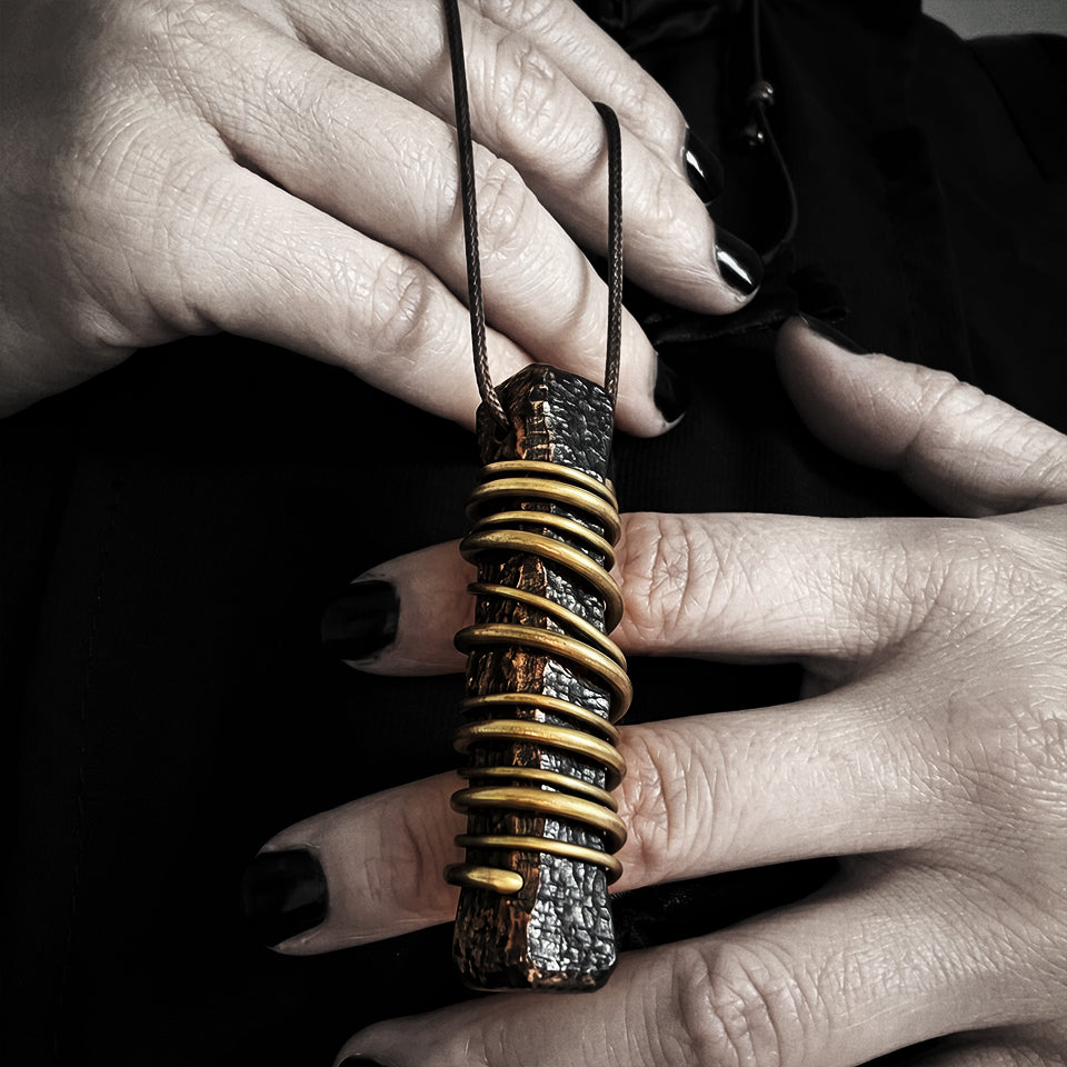 Wrapped Ebony Wood - Pendant