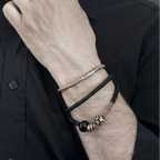 Agate Stone ( Black )- Layered Double & Single Wrap Bracelets