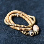 Agate Stone ( Beige )- Layered Double & Single Wrap Bracelets