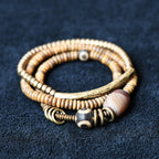 Agate Stone ( Beige )- Layered Double & Single Wrap Bracelets