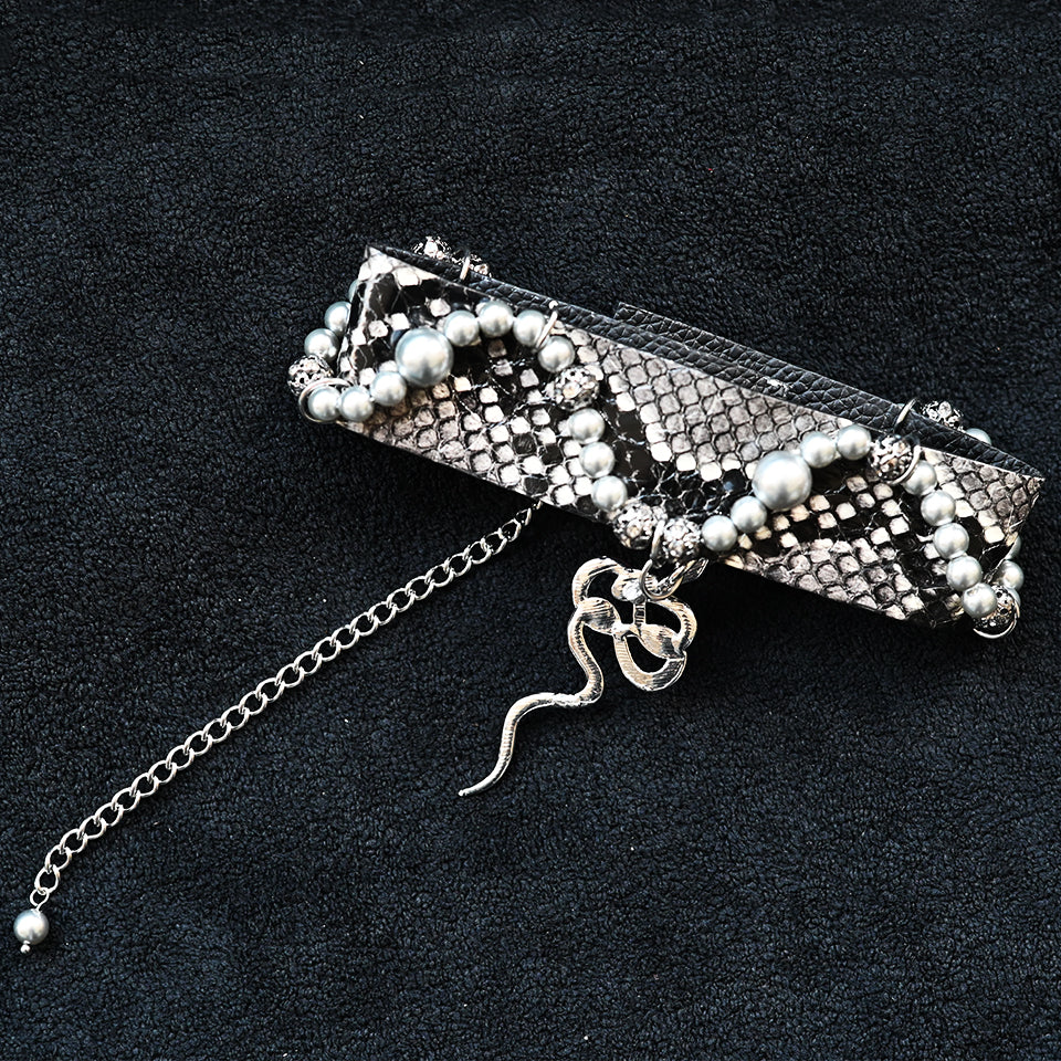 Wide Pearl Wave - Choker